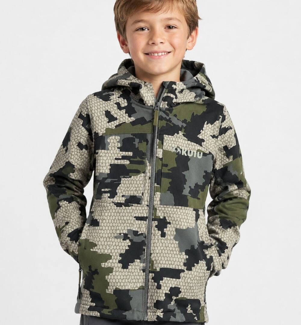 Kuiu Jacket Guide Primeflex Fleece Technical Hunting Green Gray Youth Small 7/8